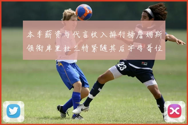 本季薪资与代言收入排行榜詹姆斯领衔库里杜兰特紧随其后字母哥位列第四